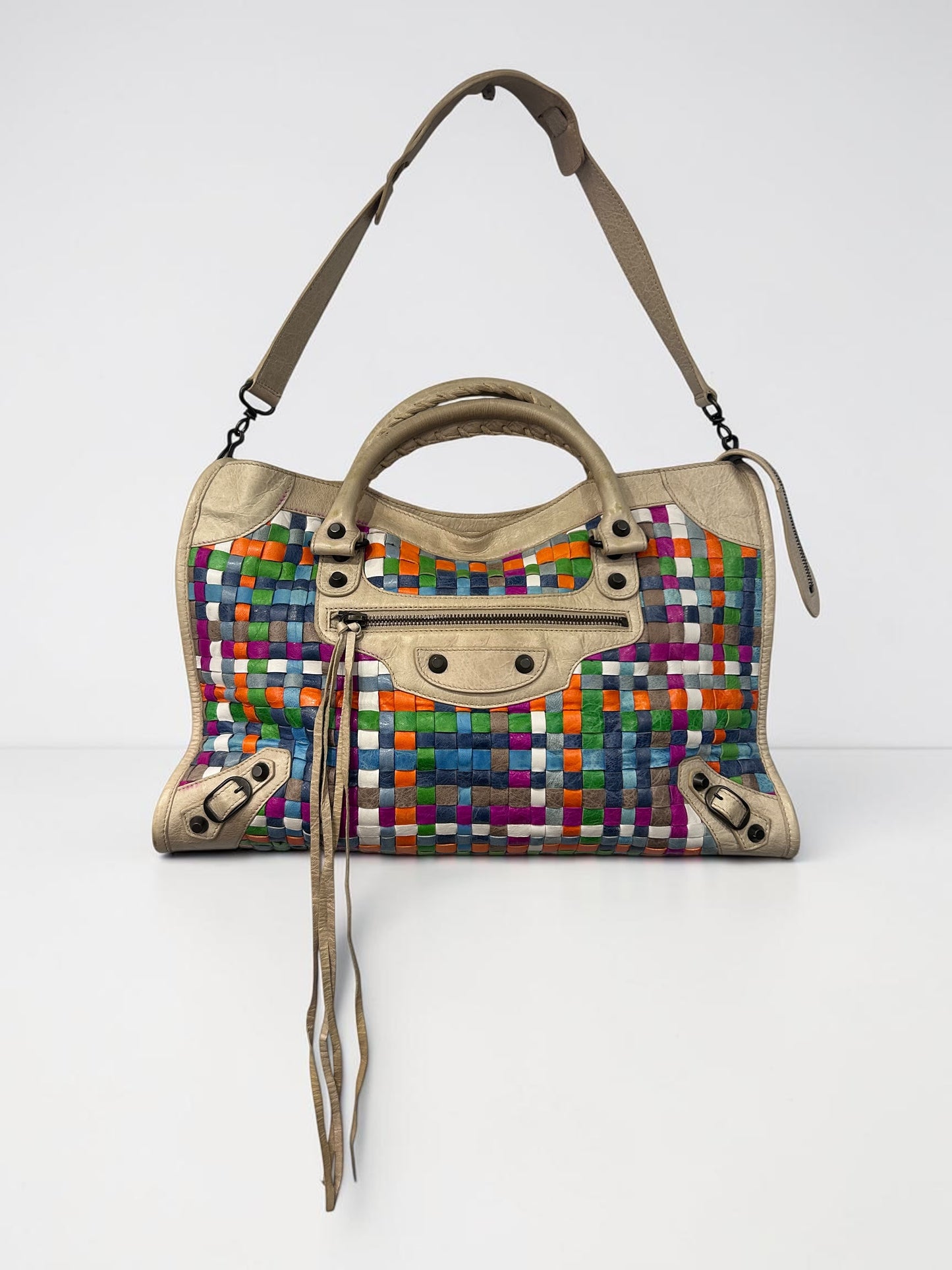 Balenciaga Limited Edition Motocross Woven Classic City Bag|circa 2011