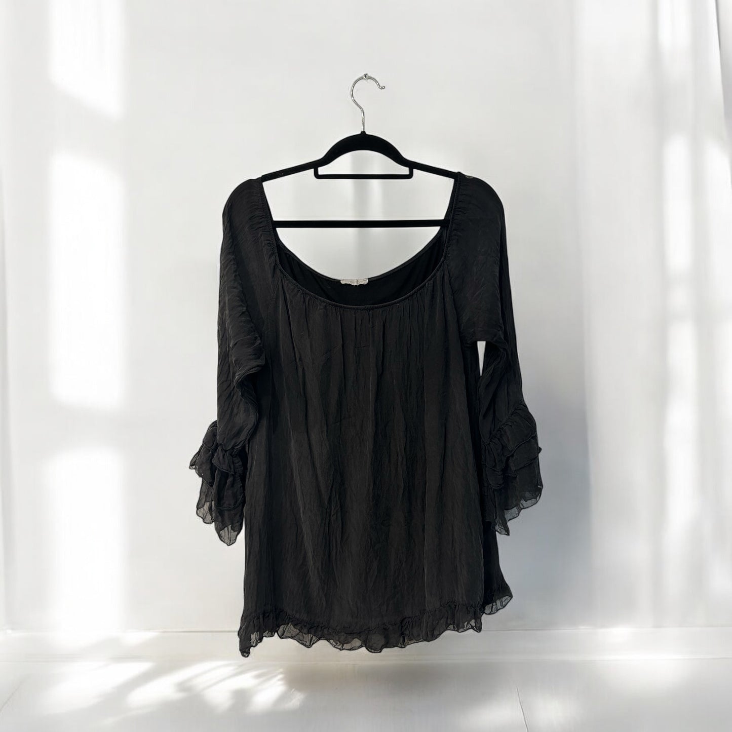 Silk black top