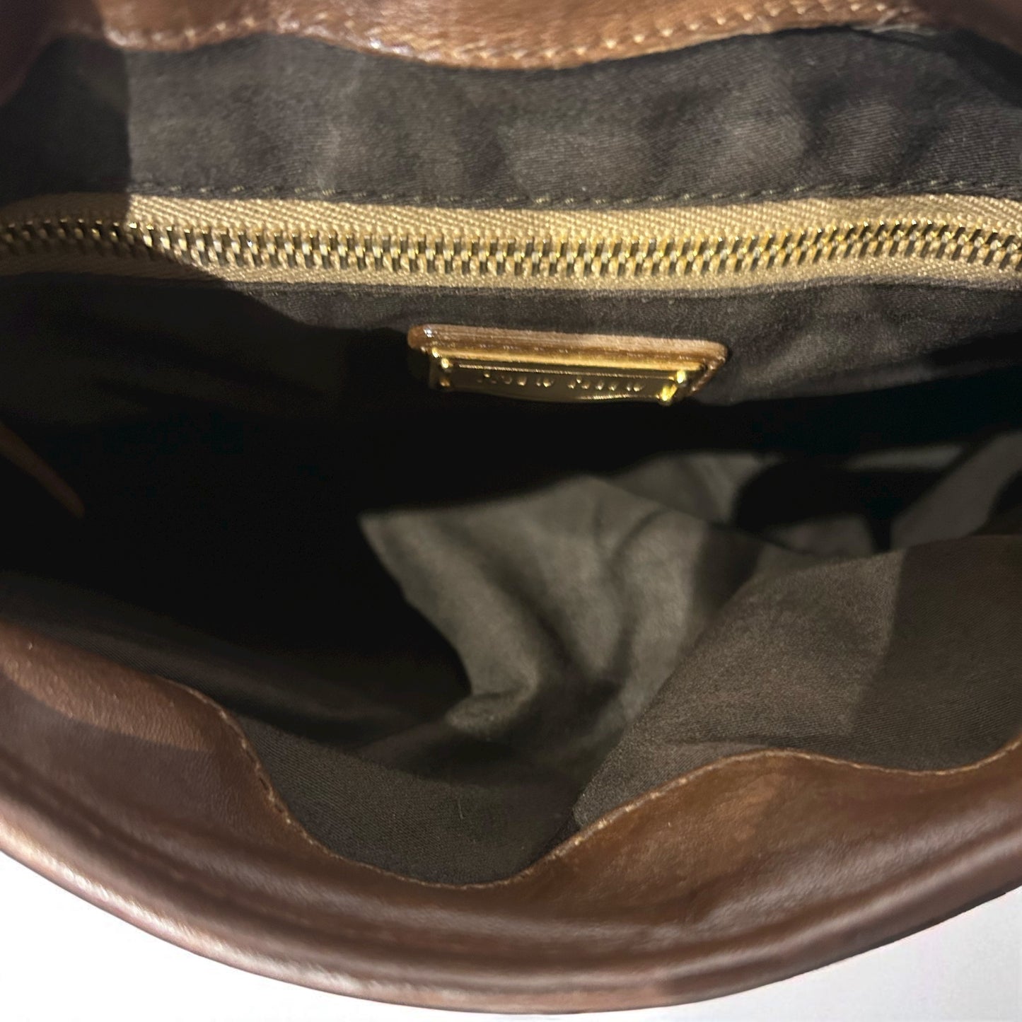 Vintage Miu Miu Matelassé Brown Leather Hobo Bag