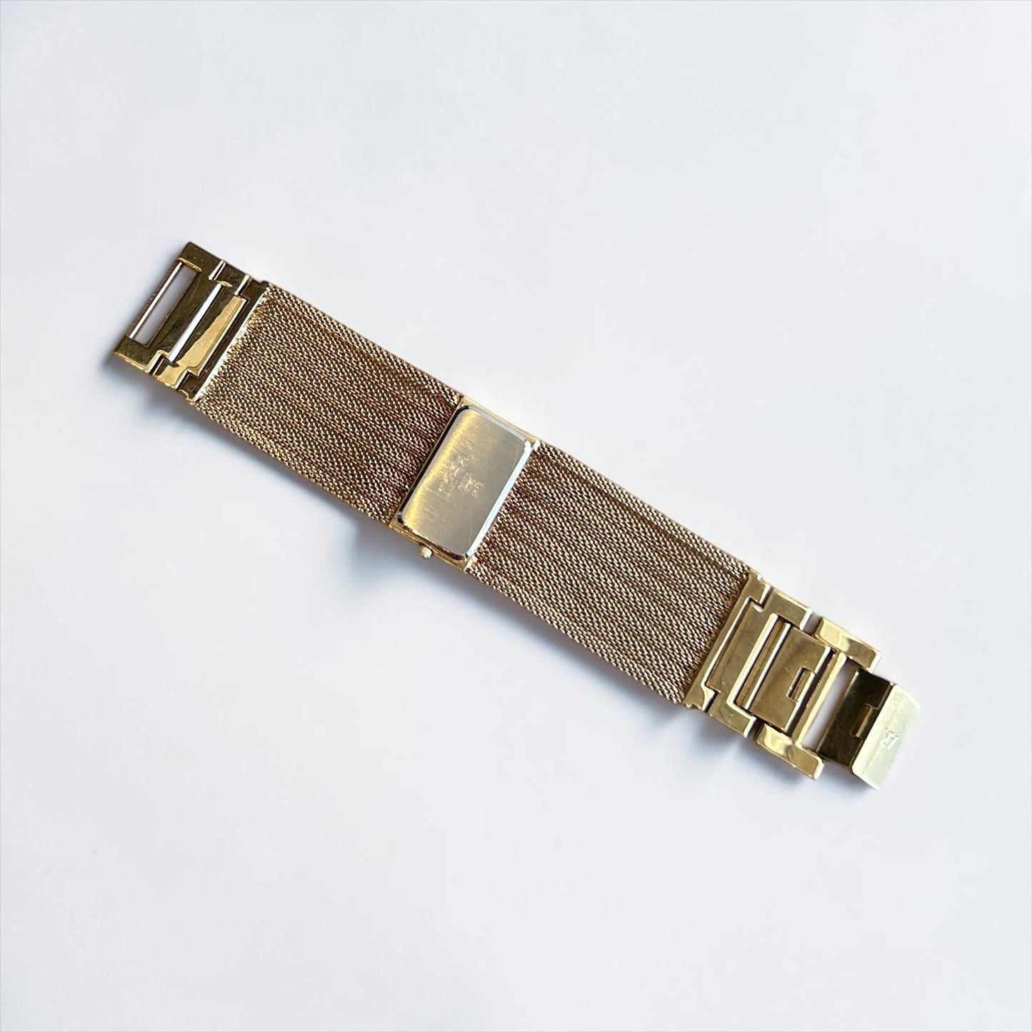 Anne Klein Gold Tone Mesh Bracelet Watch with Diamond | Late 1990s