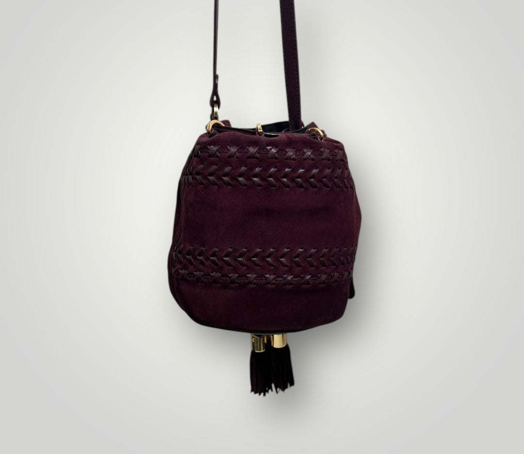 See by Chloé Burgundy Suede Bucket Bag