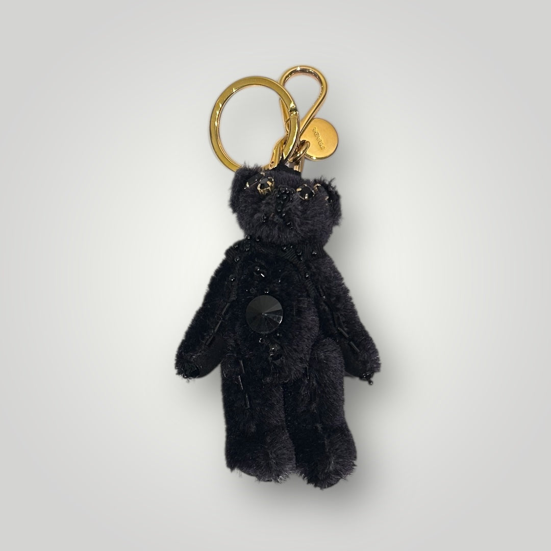 Prada Black Velvet Bear Keychain