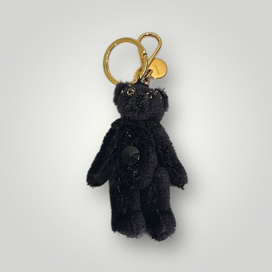 Prada Black Velvet Bear Keychain