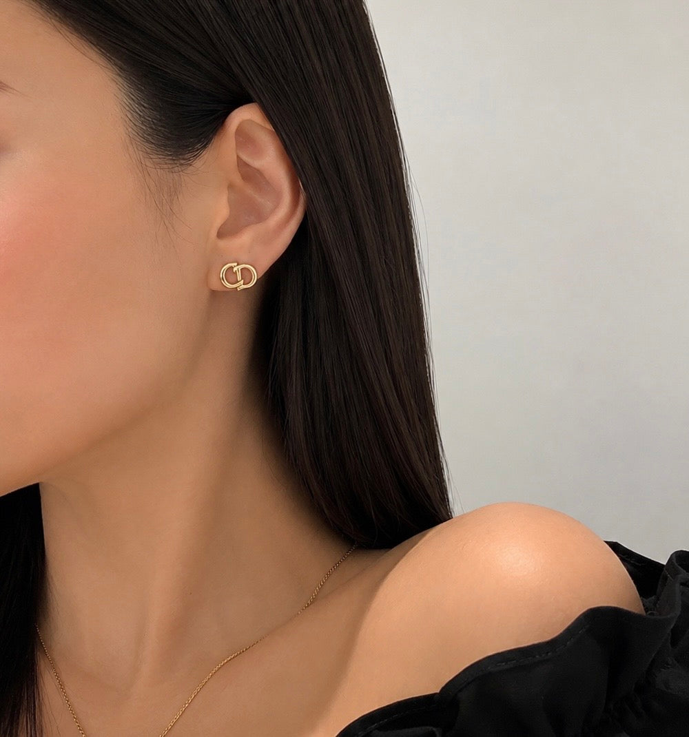 Vintage Christian Dior Gold-Plated Clip-On Earrings | 1990s