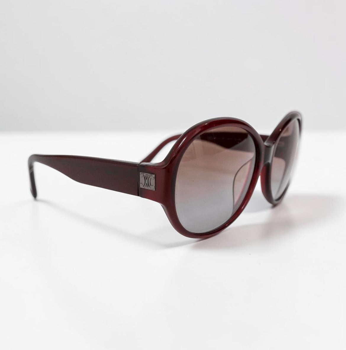 Vintage CELINE Oversized Burgundy Gradient Sunglasses |Y2K