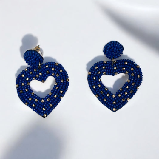 Beaded Heart Earrings