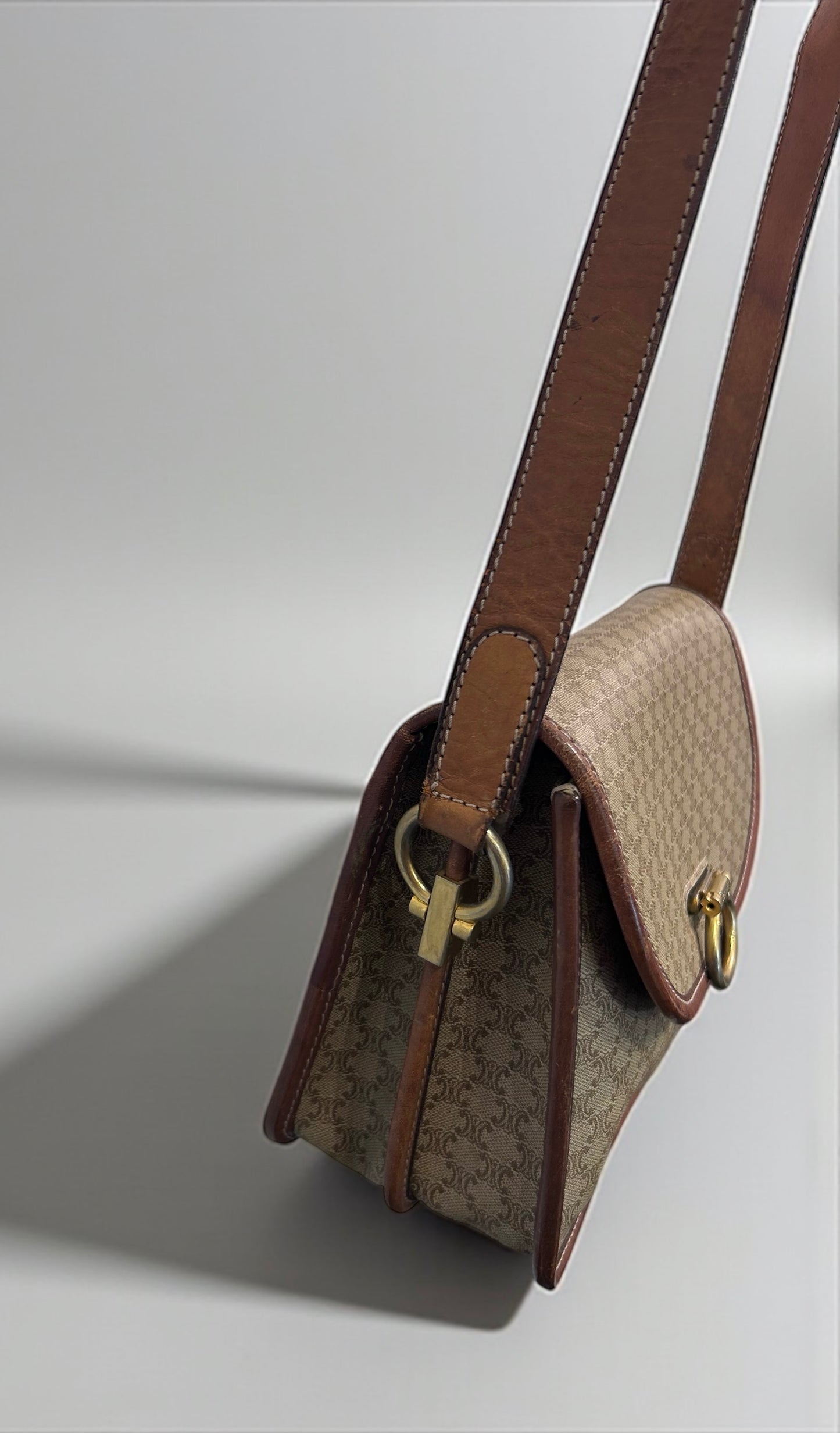 Vintage Celine Triomphe Canvas Crossbody Bag