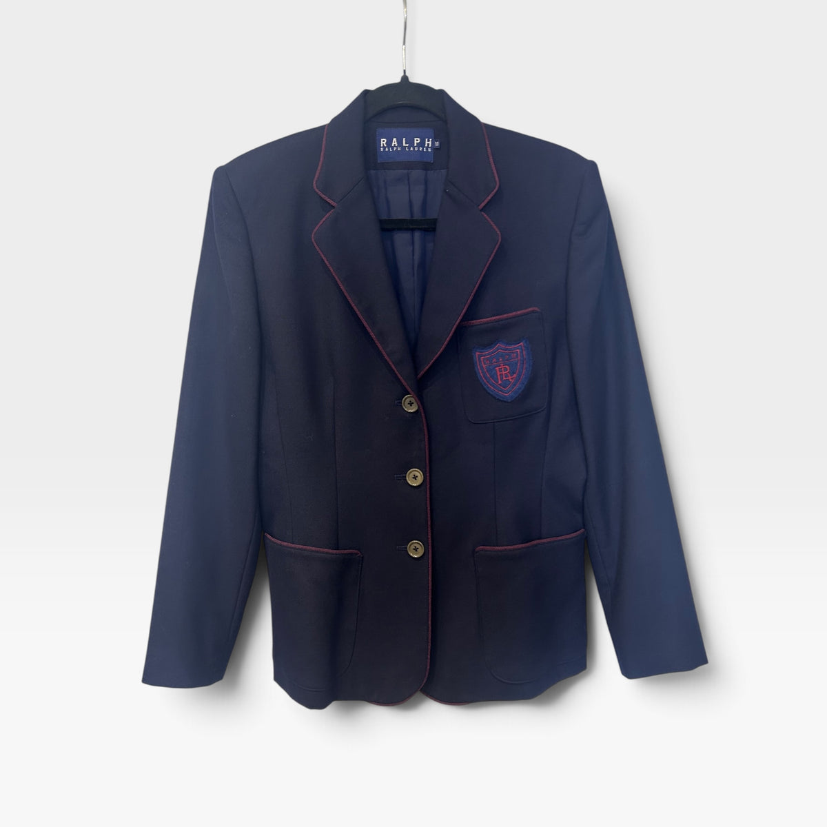 Vintage Ralph Lauren Navy Wool Blazer | 1990s