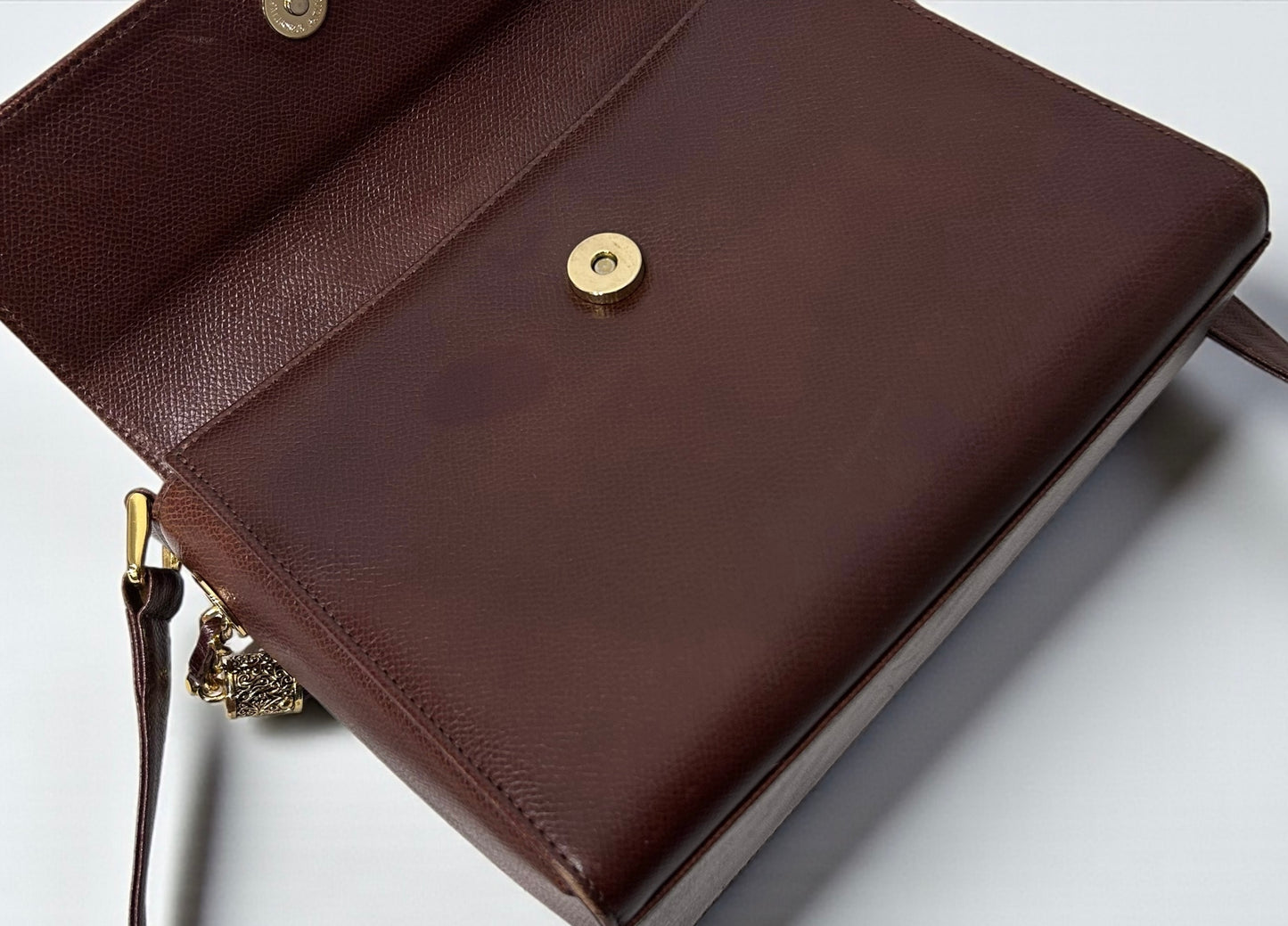 Vintage Valentino Brown Leather Crossbody Bag with Tassel Detail