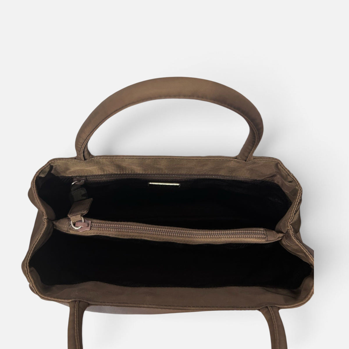 Vintage Prada Brown Nylon Tote Bag| Early 2000s