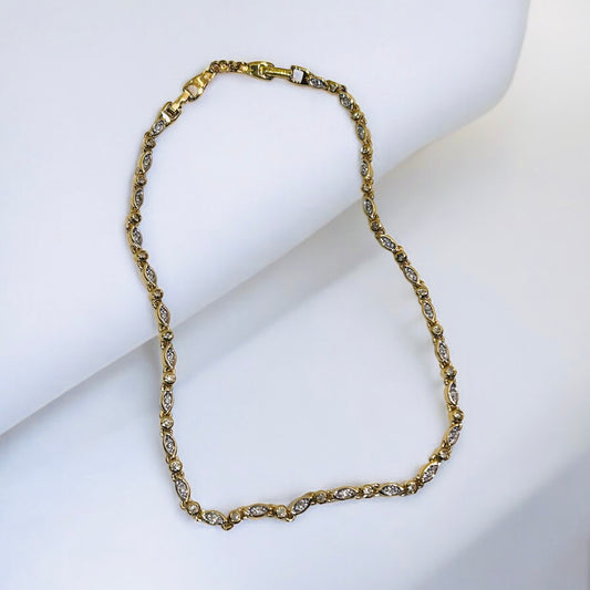 Vintage Nina Ricci Gold-Plated Crystal Necklace