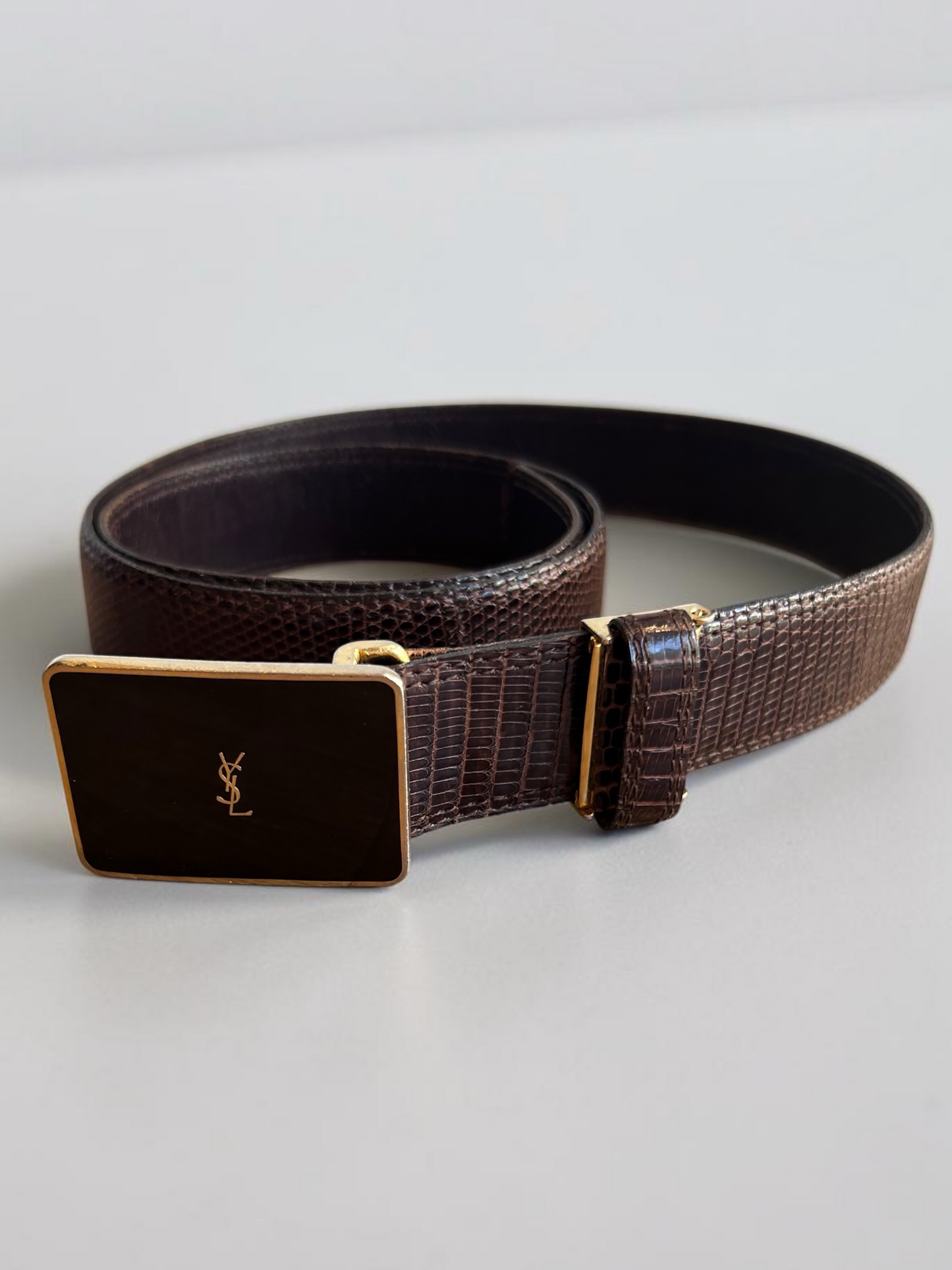 Vintage Yves Saint Laurent Brown Leather Belt|Late 90׳s