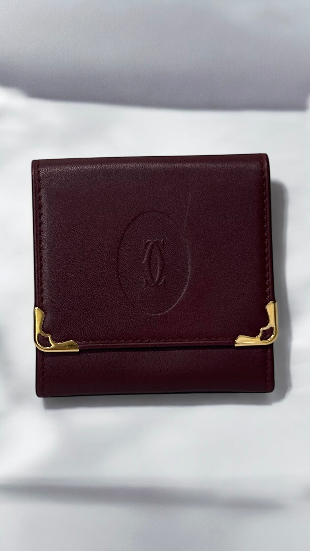 Vintage Cartier Burgundy Leather Wallet