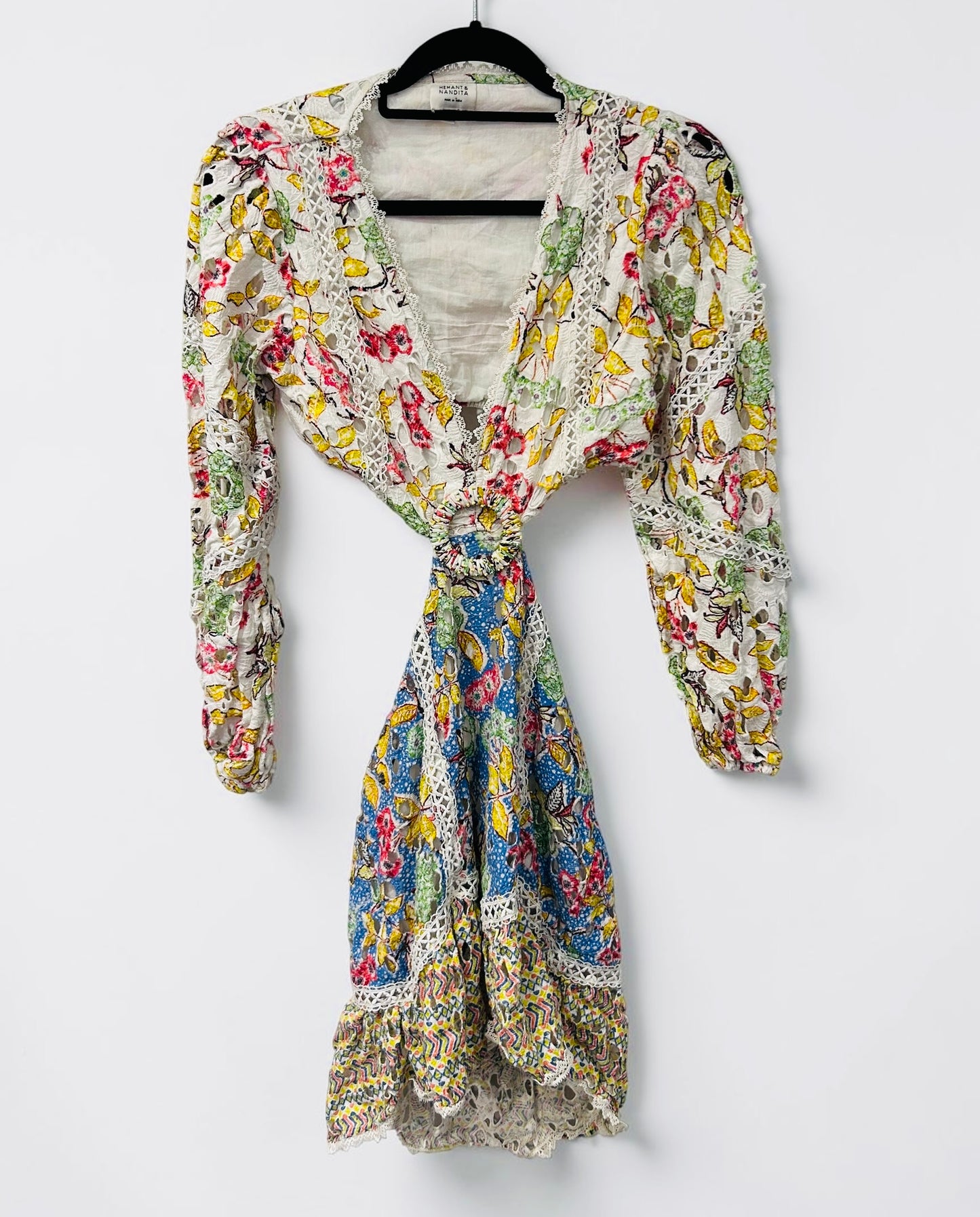 Hemant & Nandita Handcrafted Cotton Boho Mini Dress