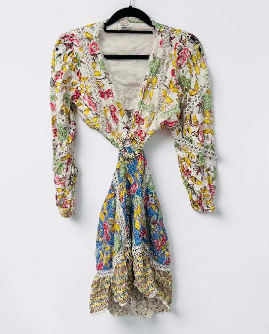 Hemant & Nandita Handcrafted Cotton Boho Mini Dress