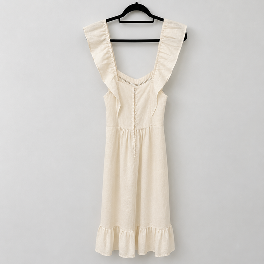 Archive Gottex Israel Cotton Ruffle Dress|Circa 1978–1984