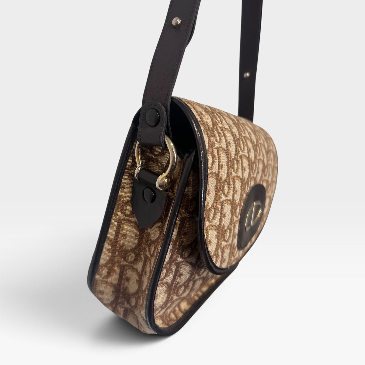 Vintage Christian Dior Oblique Shoulder Bag | Late 1970s-Early 1980s