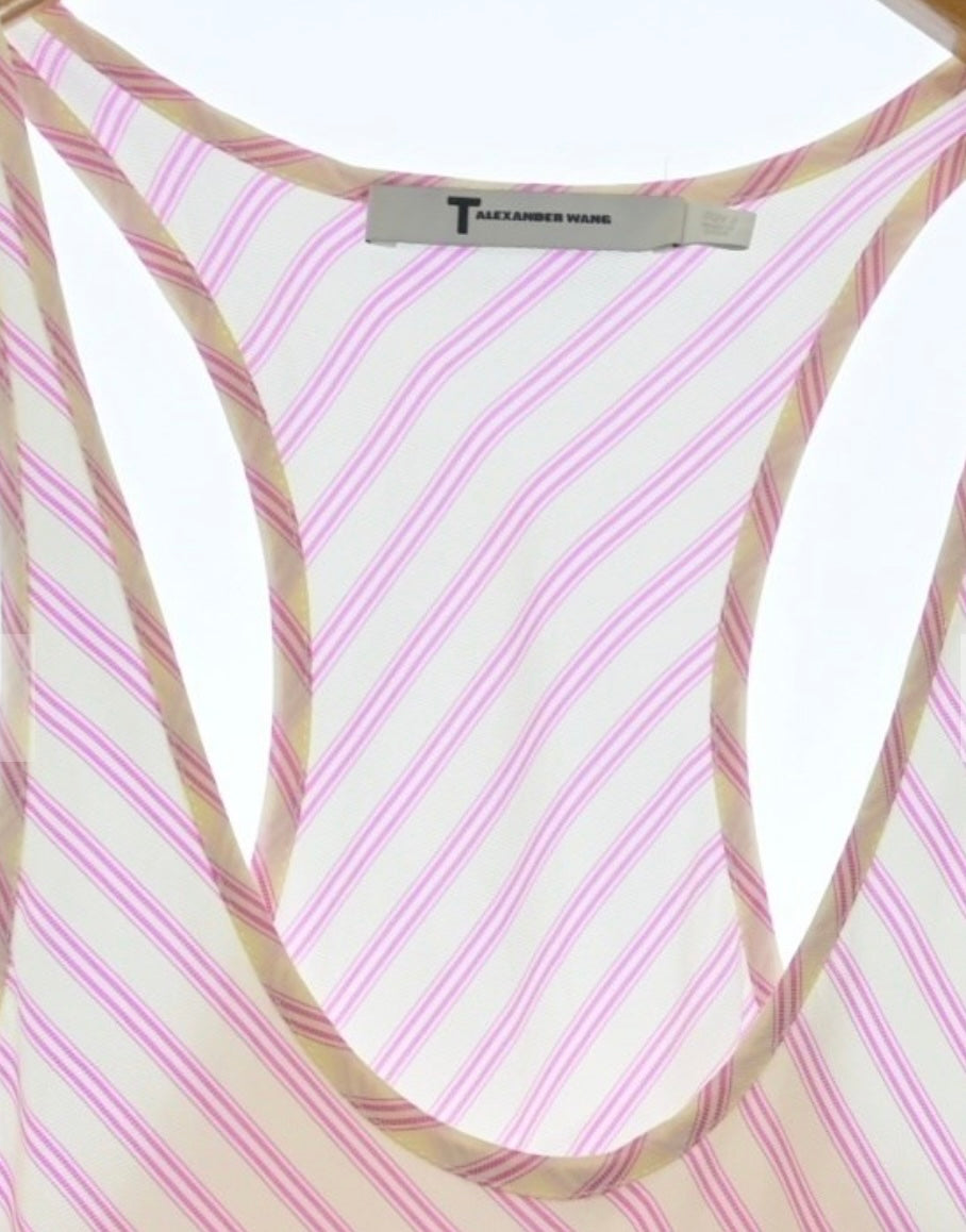 Alexander Wang Pink Striped Racerback Midi Dress