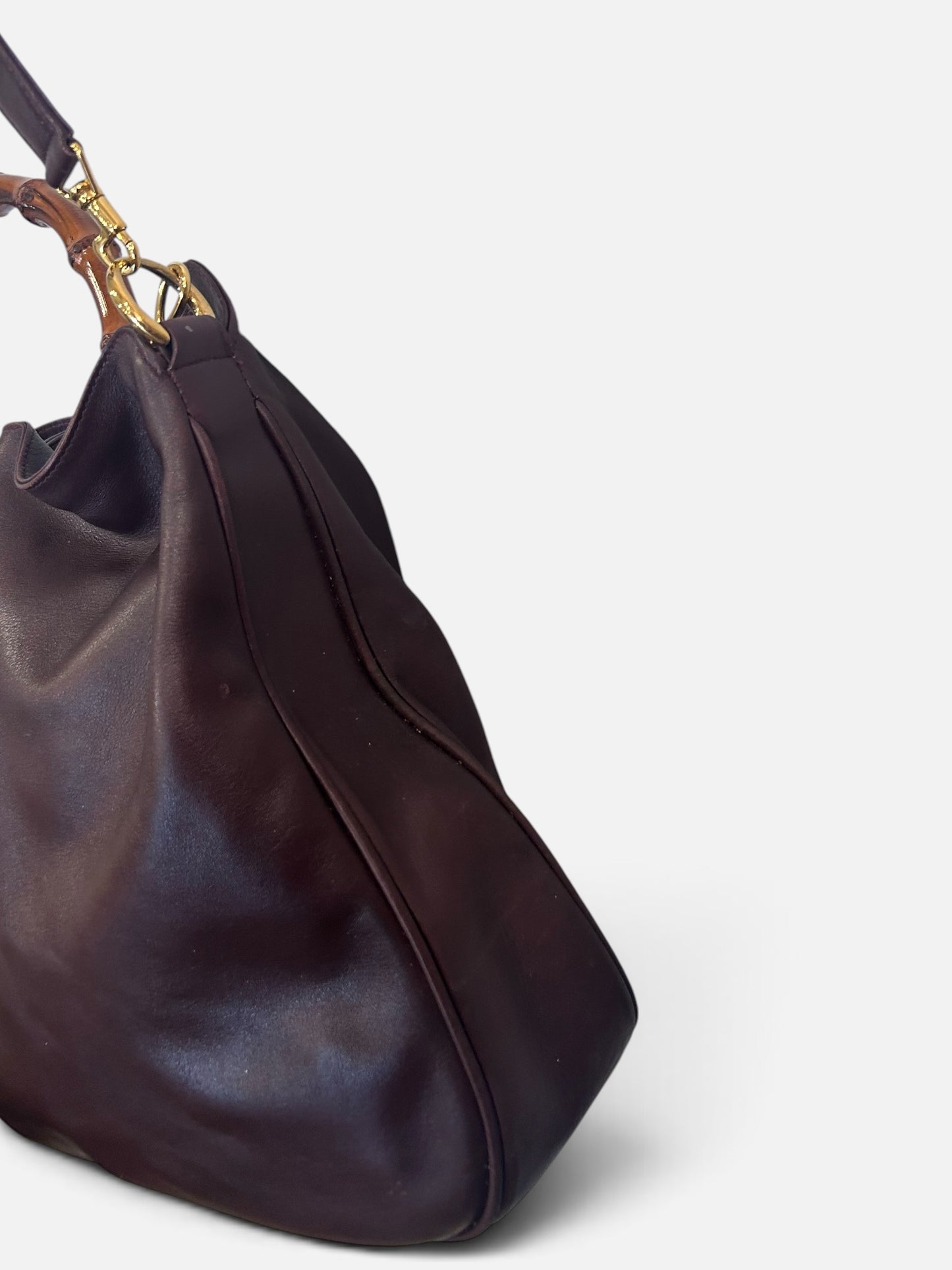 Vintage Gucci Bamboo Leather Bag |Tom Ford Era, Early 2000s