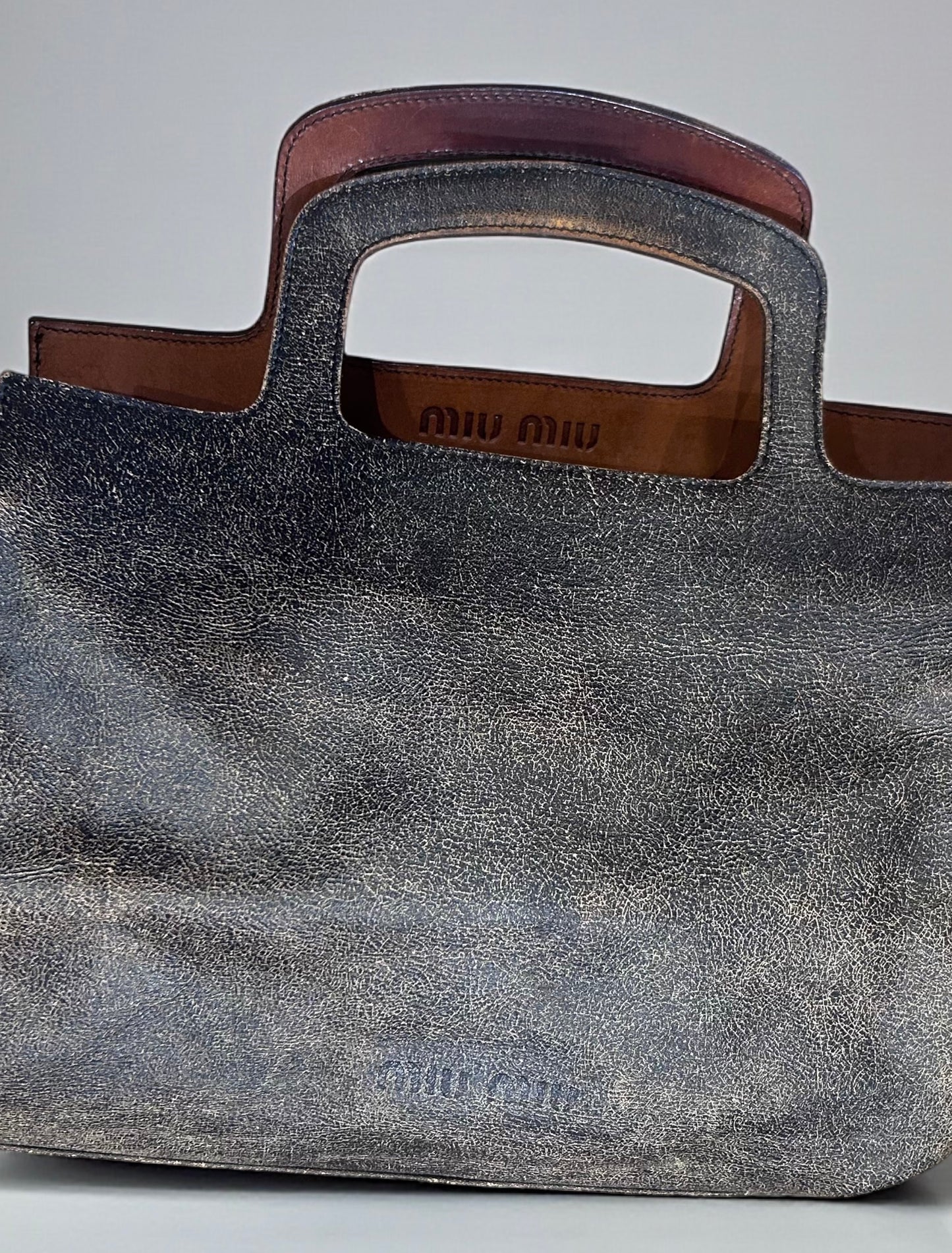 Rare Miu Miu Archive Reversible Floral & Leather Tote Bag| Early 2000s