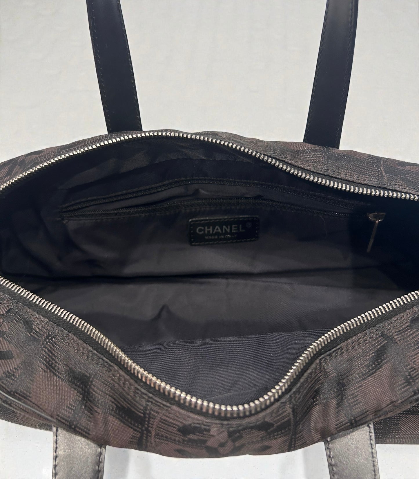 Vintage Chanel Travel Line Jacquard Bowler Bag |Early 2000s