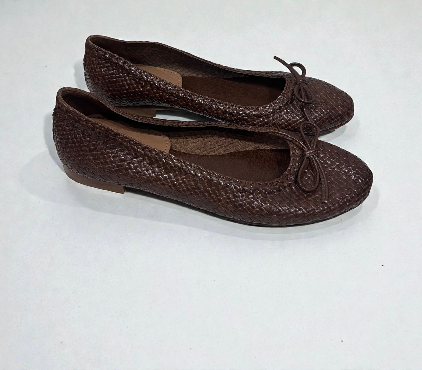 Brown Woven Leather Handmade Ballet Flats – Made in Italy