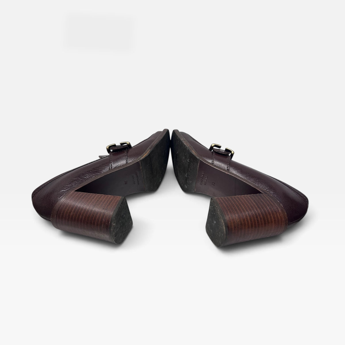 Vintage Miu Miu Leather Buckle Loafers | Early 2000s
