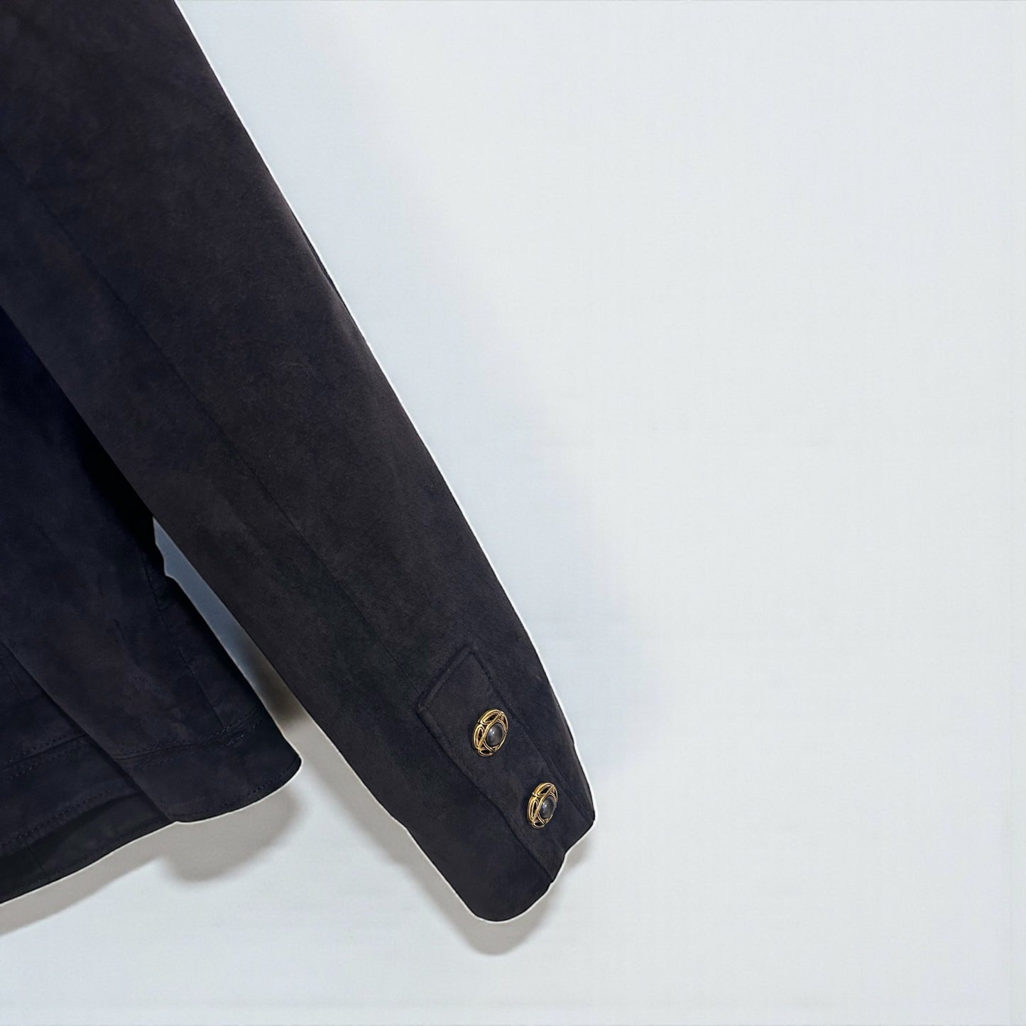 Vintage Cizenne Suede Jacket with Gold Buttons