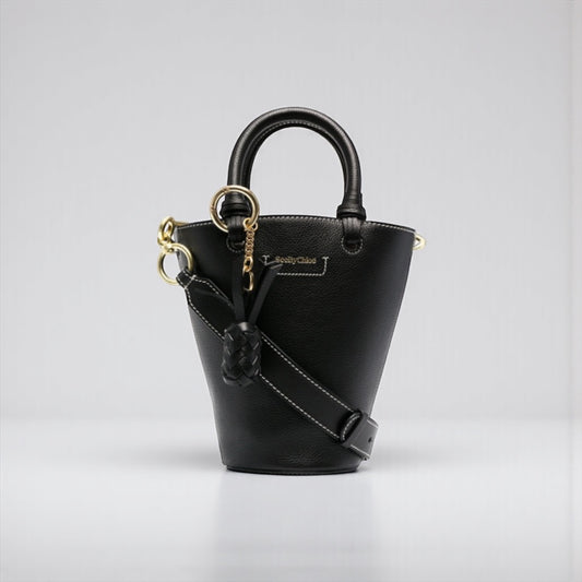 See by Chloé Cecilya Black Leather Bucket Bag