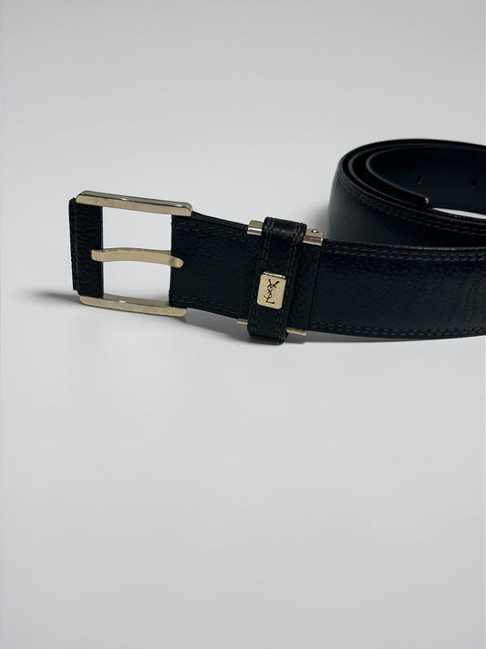 Yves Saint Laurent Black Leather Belt | Early 2000s ,Tom Ford Era