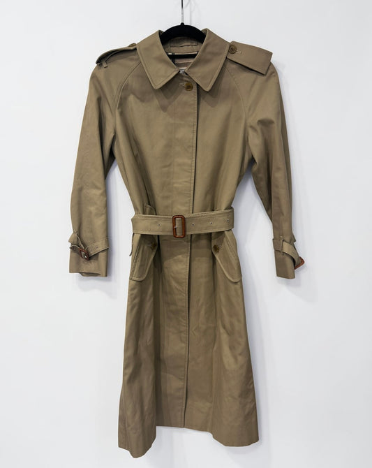 Vintage Burberry Beige Trench Coat With Nova Check Lining|1990’s
