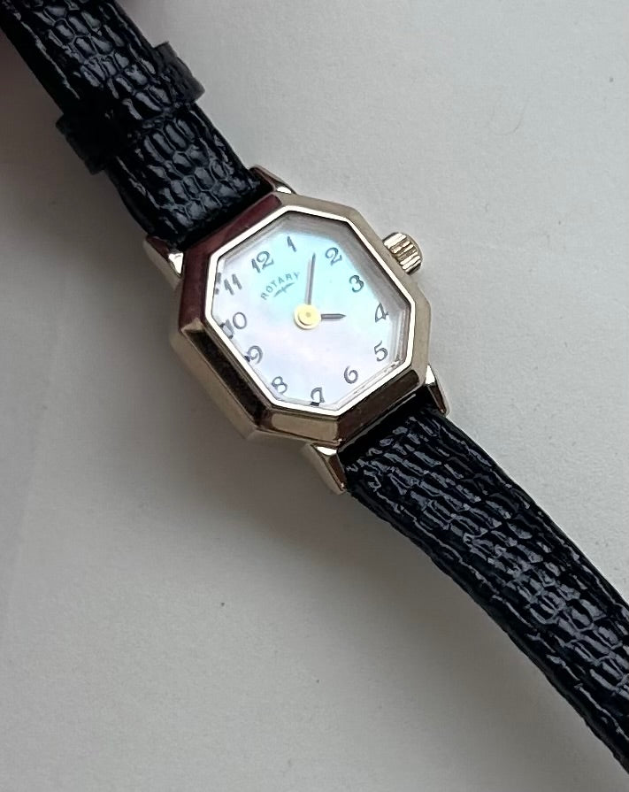 Vintage Rotary Mother Of Pearl Hand Watch