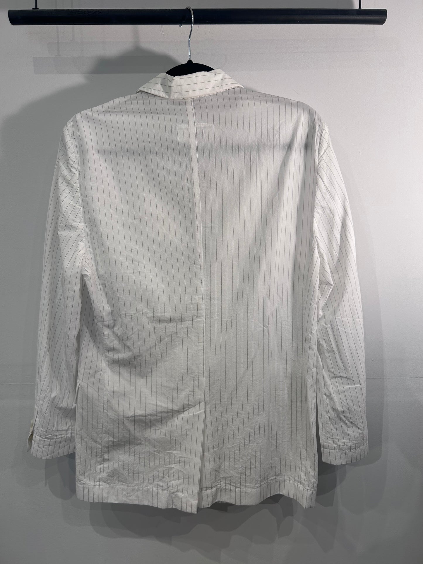 MM6 Maison Margiela White Pinstripe Cotton Blazer