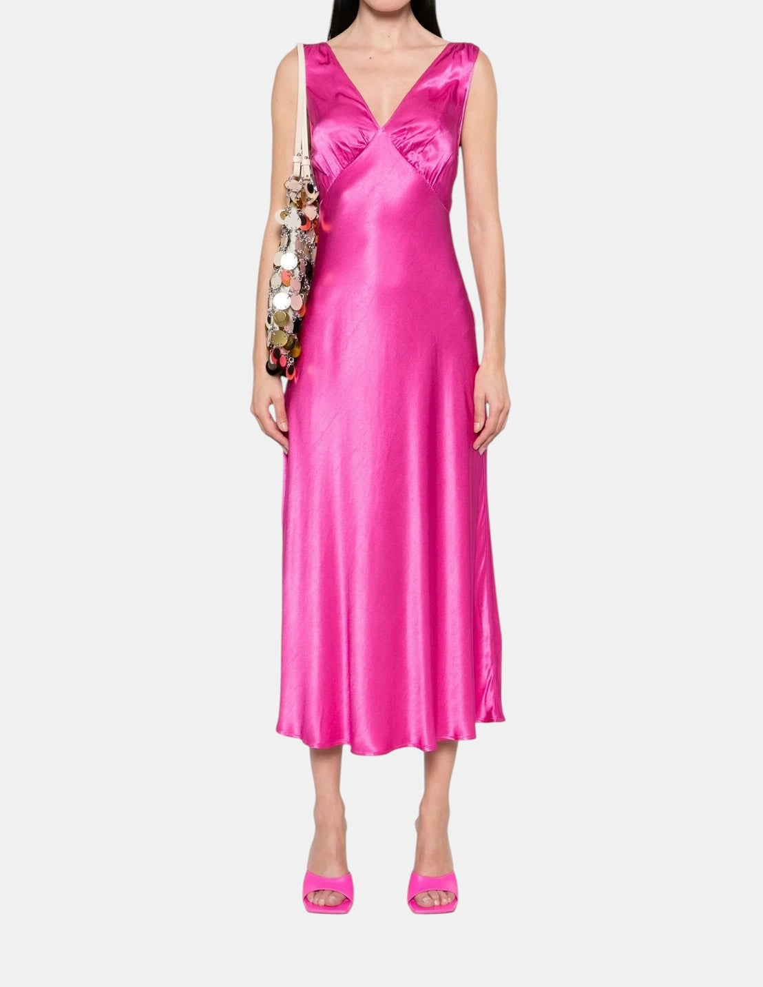 RIXO Fuchsia Midi Dress