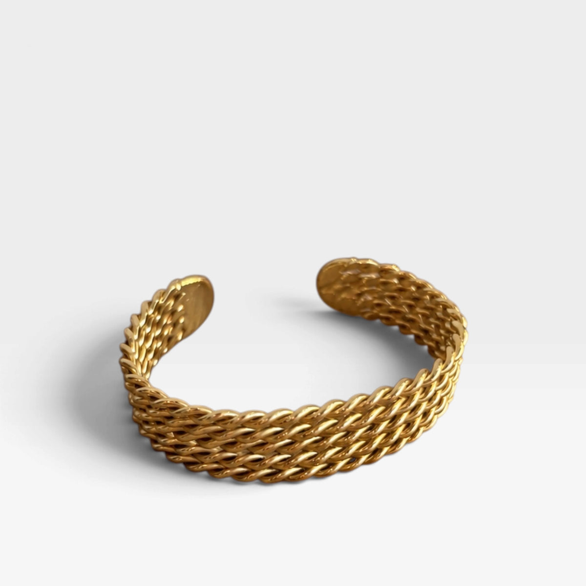 Vintage Gold-Tone Woven Cuff Bracelet | 1990s
