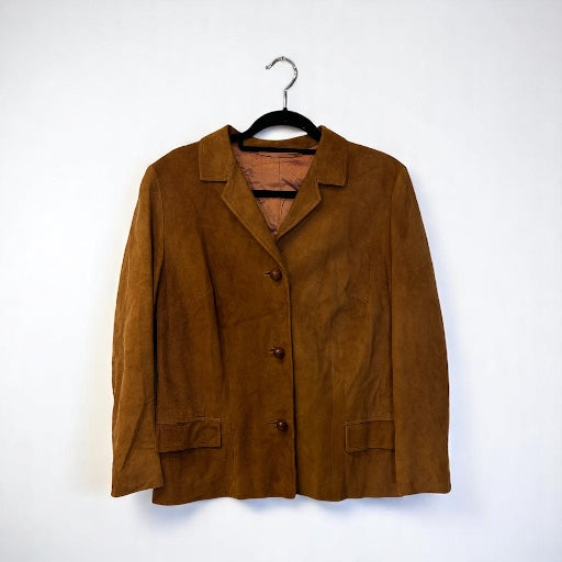 Vintage Suede wood buttons jacket