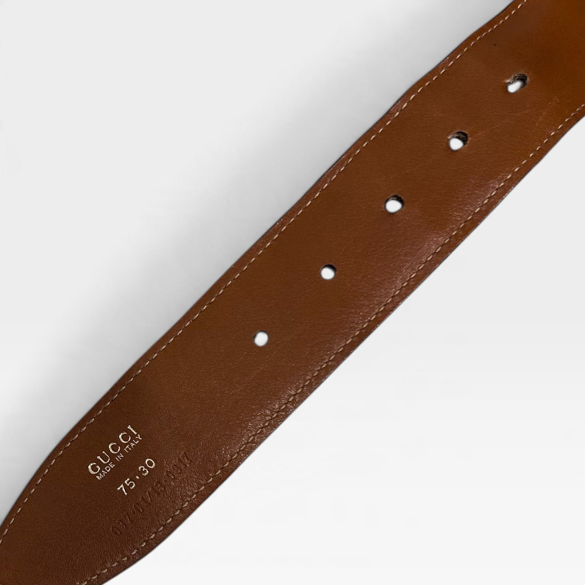 Vintage Gucci Brown Leather Logo Medallion Belt | 1990s