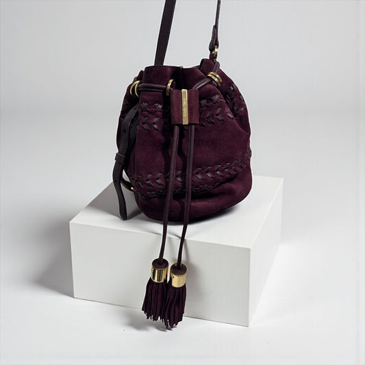 See by Chloé Burgundy Suede Bucket Bag
