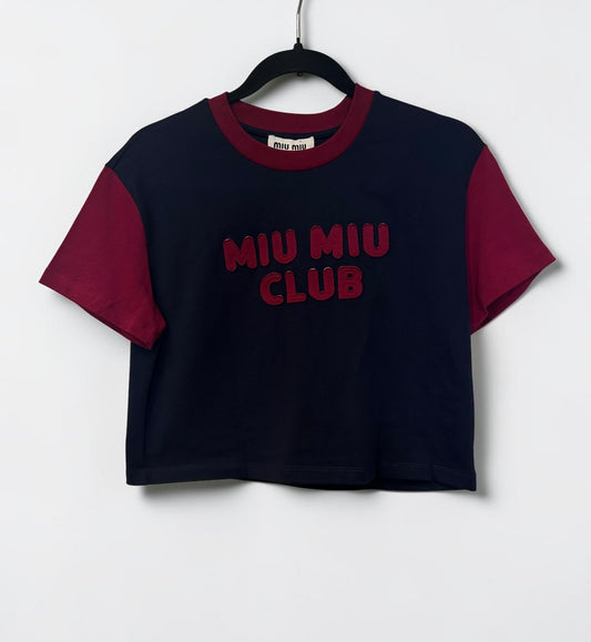 Miu Miu “Miu Miu Club” Cropped T-Shirt |SS23