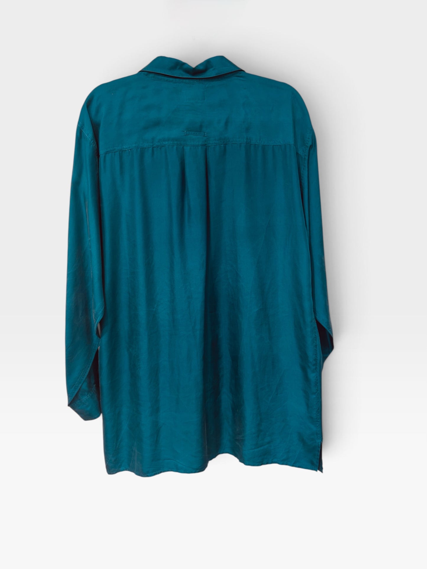 Vintage 100% Silk Oversized Shirt|Late 1990s
