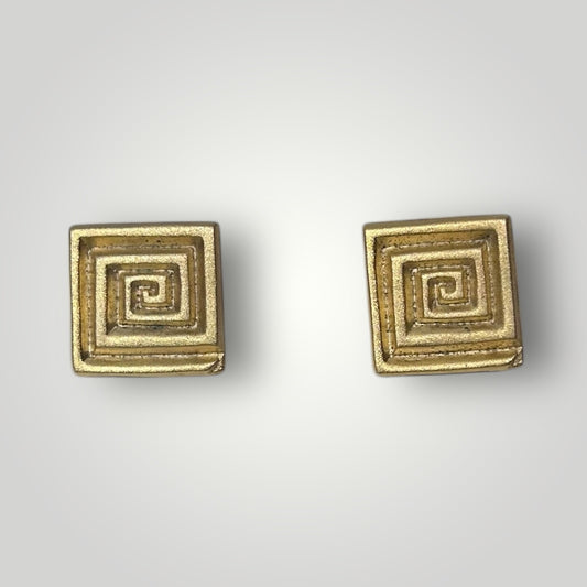 Vintage Gold Plated Spiral Clip-On Earrings