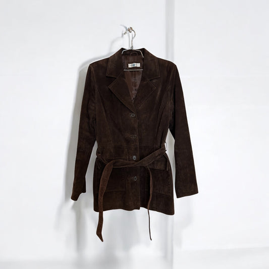 Vintage chocolate brown suede jacket