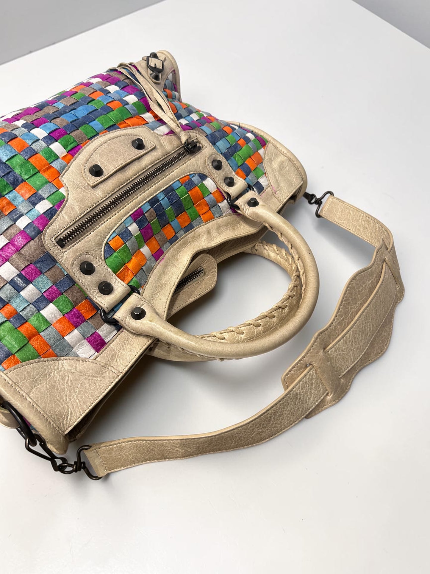Balenciaga Limited Edition Motocross Woven Classic City Bag|circa 2011
