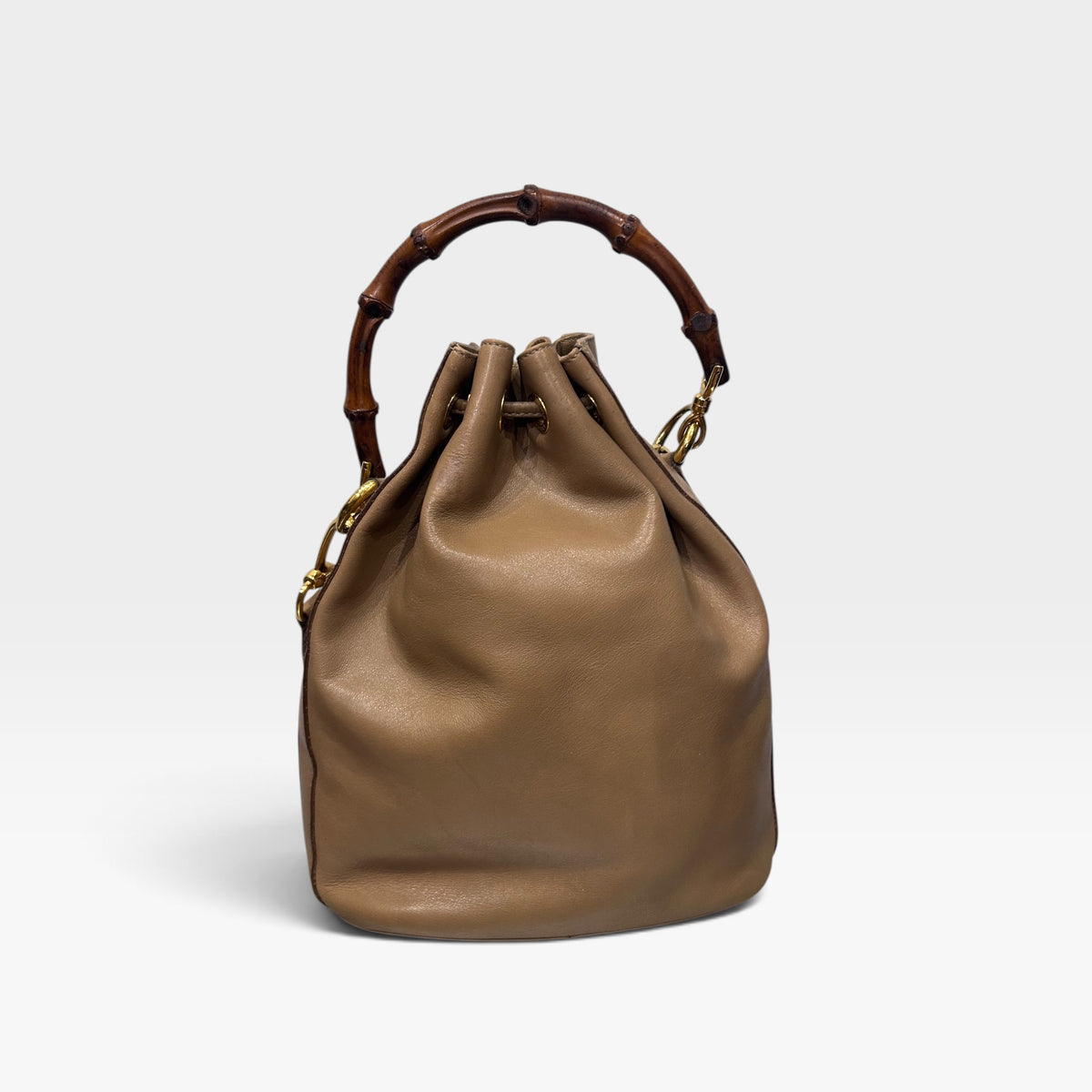 Vintage Gucci Leather Bamboo Handle Bucket Bag | Late 1990s–Early 2000s,Tom Ford Era