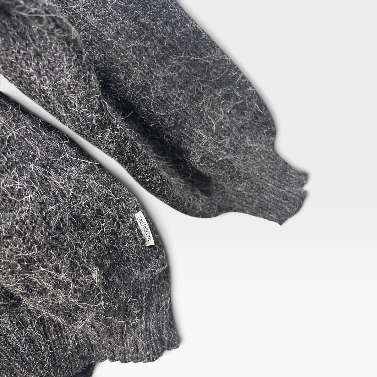 Vintage Valentino Jeans Grey Wool & Alpaca Knit Sweater | 1990s