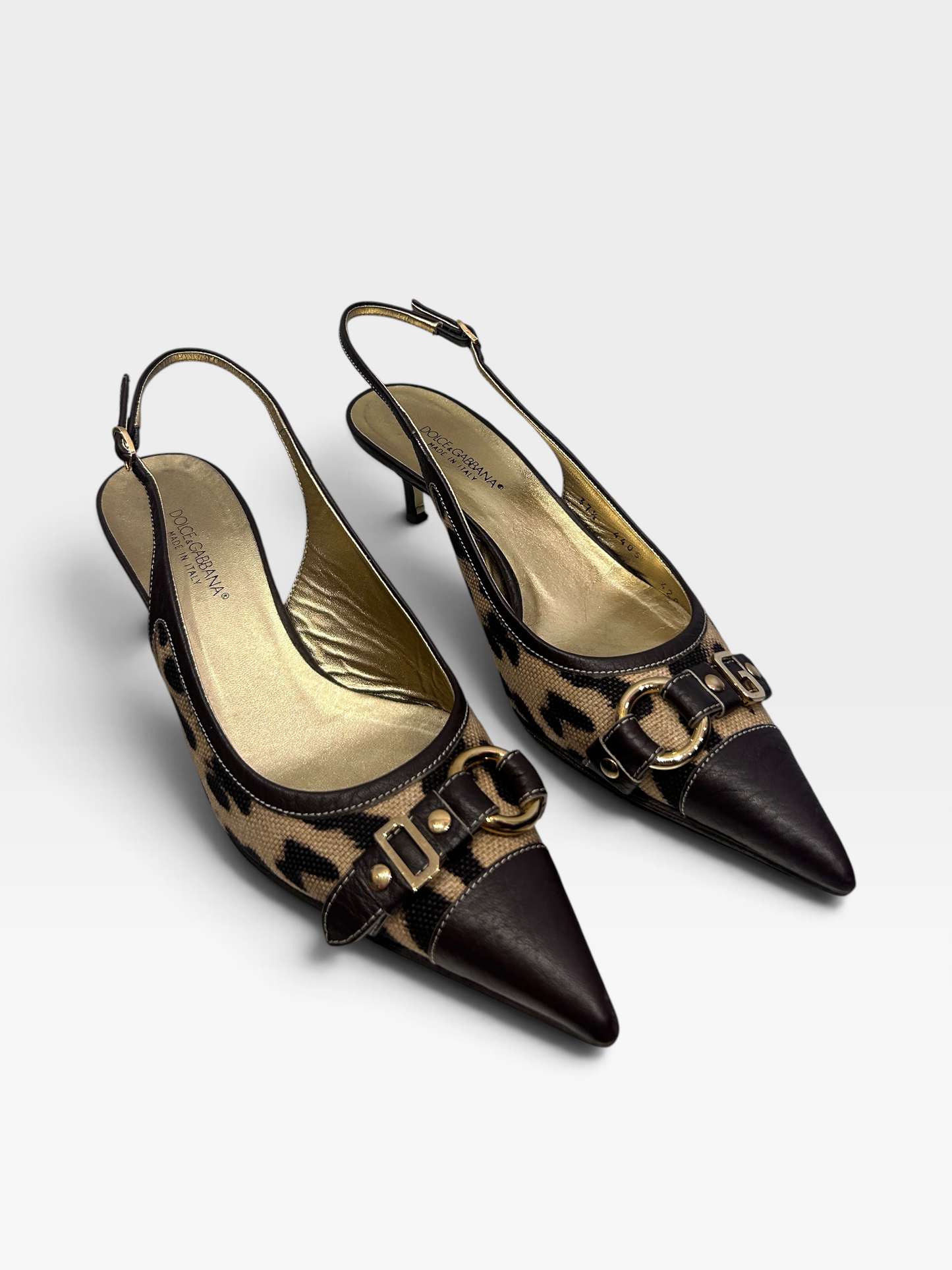 Vintage Dolce & Gabbana Leopard Slingback Heels| Early 2000s