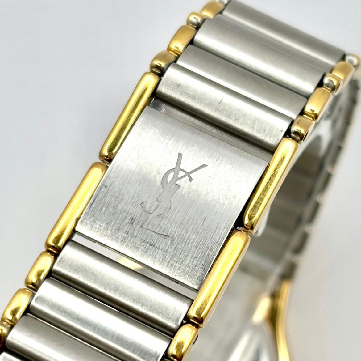 Vintage Yves Saint Laurent Two-Tone Roman Dial Quartz Watch |1990s