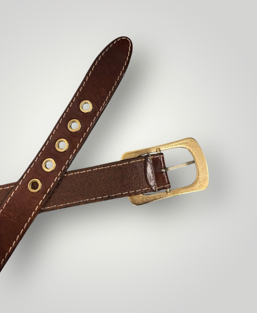 Dolce & Gabbana Brown Leather Belt