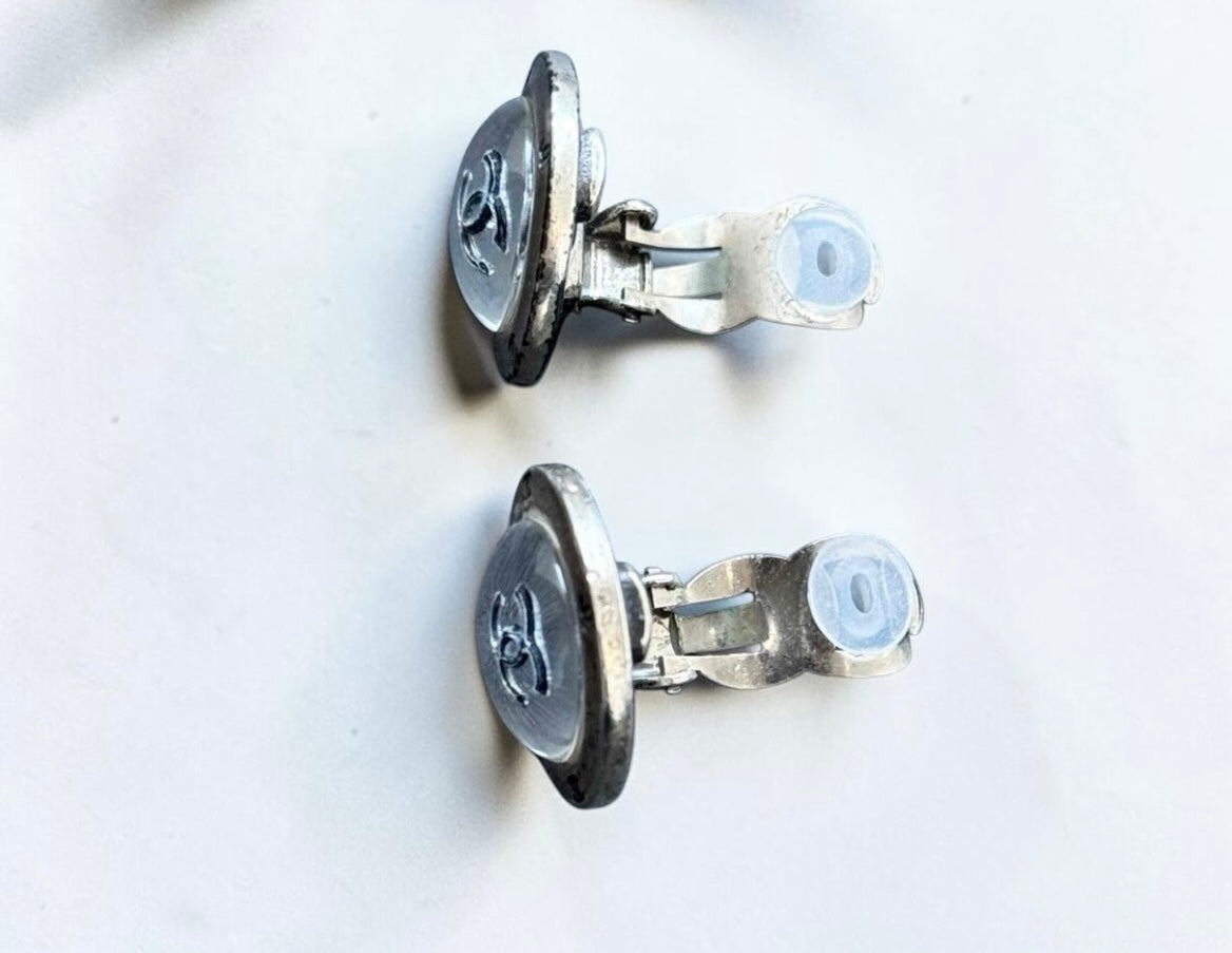 Vintage Chanel Silver-Tone Clip-On Earrings | Spring 1999