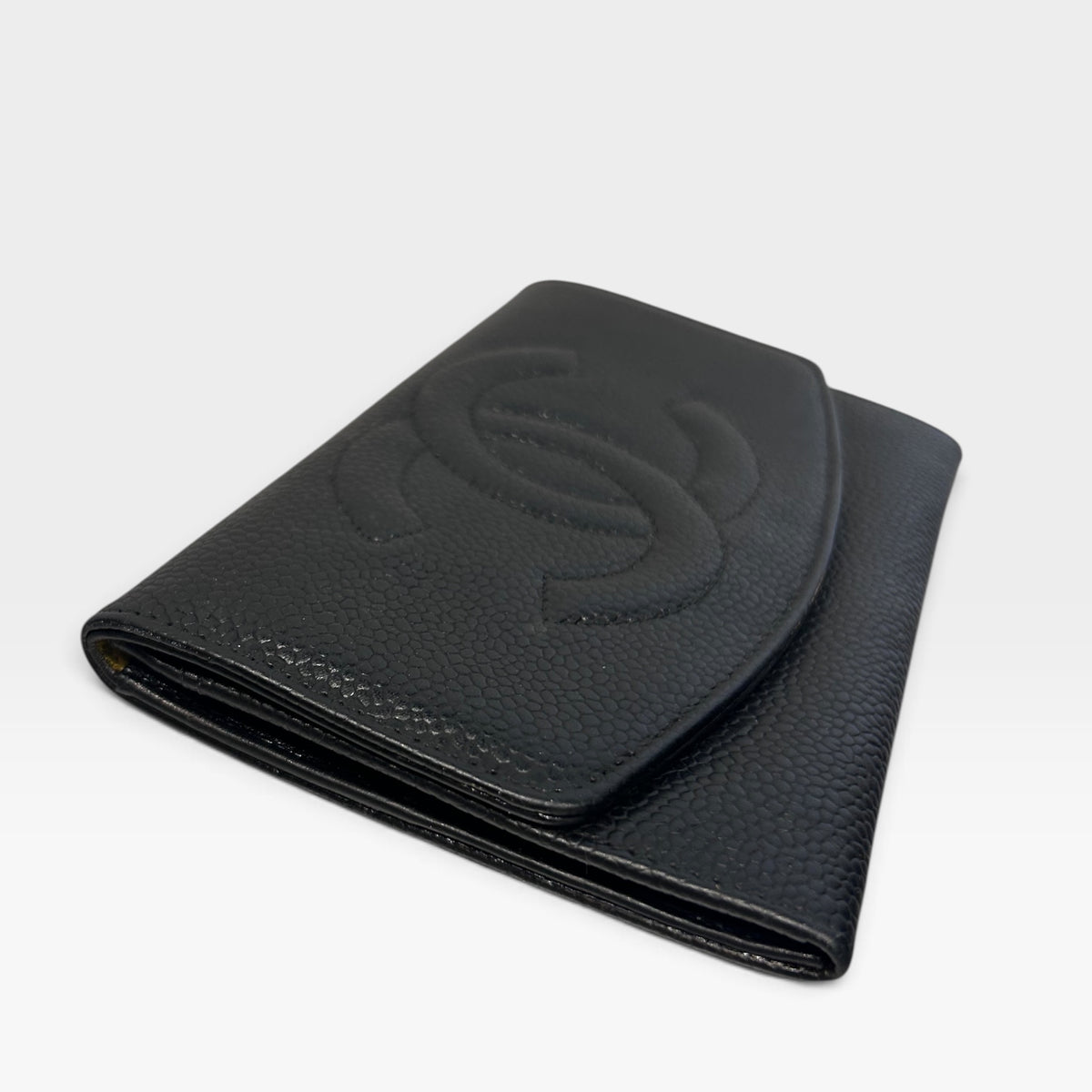 Chanel Black Caviar Leather CC Wallet | 1999